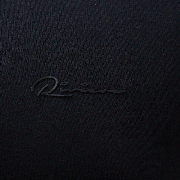 Black Zip Placket Polo Shirt With Chest Logo Black