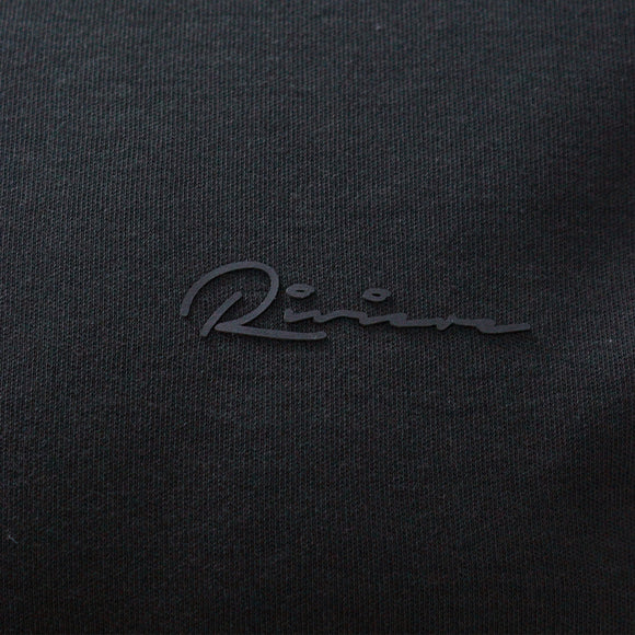 Slate Grey Zip Placket Polo Shirt With Chest Logo Dark Grey