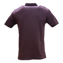 Wine Zip Placket Polo Shirt With Chest Logo Burgundy-3