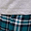 White T Shirt And Dark Grey Stripes Pyjama Set White-2