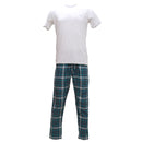 White T Shirt And Dark Grey Stripes Pyjama Set White-1