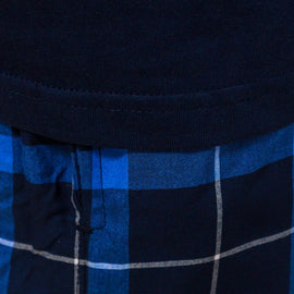Navy T Shirt And Check Pyjama Set Navy - 0