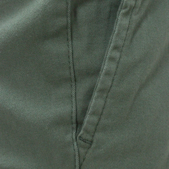 Olive Green Twill Joggers Dark Green