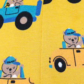 MUSTARD CAR PRINTED ACTIVE PANTS MUSTARD 12 18 MONTHS - 0