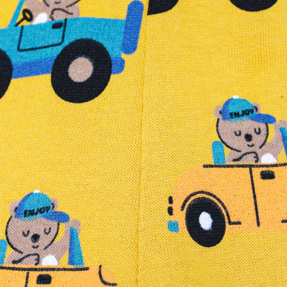 MUSTARD CAR PRINTED ACTIVE PANTS MUSTARD 12 18 MONTHS