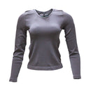 LONG SLEEVE SEAM LESS T SHIRT BROWN-1