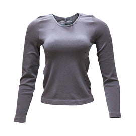 LONG SLEEVE SEAM LESS T SHIRT BROWN