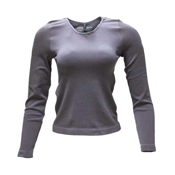 LONG SLEEVE SEAM LESS T SHIRT BROWN
