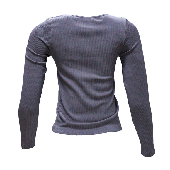 LONG SLEEVE SEAM LESS T SHIRT BROWN