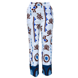 PRINTED WIDE LEG POCKET TROUSERS