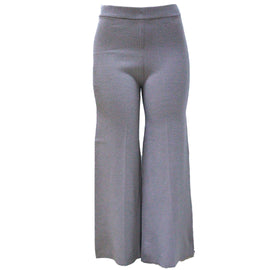 BROWN WIDE LEG KNIT TROUSER