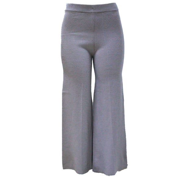 BROWN WIDE LEG KNIT TROUSER