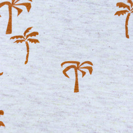 ECRU MELANGE PALM SHORT SLEEVE TSHIRT ECRU 12 18 MONTHS - 0