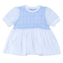 BLUE TWEED TWOFER TOP PALE BLUE 8 9 YEARS-1