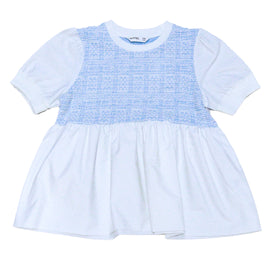 BLUE TWEED TWOFER TOP PALE BLUE 8 9 YEARS