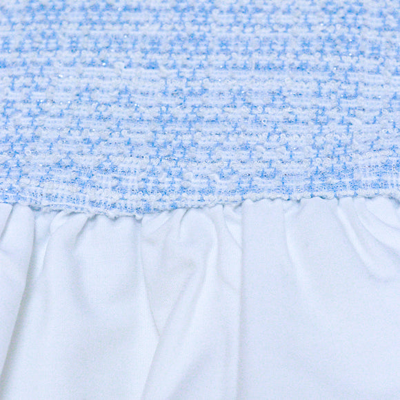 BLUE TWEED TWOFER TOP PALE BLUE 8 9 YEARS