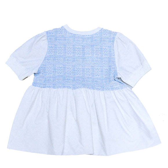 BLUE TWEED TWOFER TOP PALE BLUE 8 9 YEARS