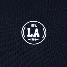 Black Chambray Mandarin Collar Polo - 0