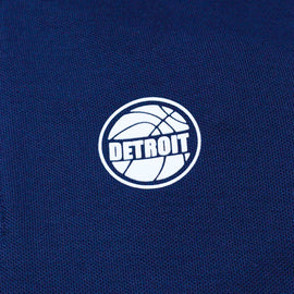 Navy Chambray Mandarin Collar Polo Navy - 0