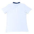 White Chambray Mandarin Collar Polo White-3