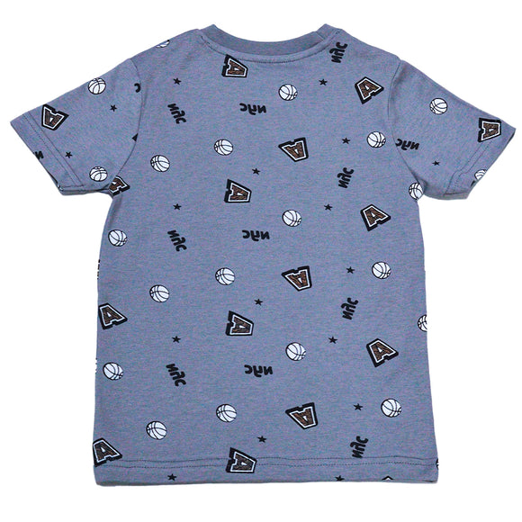 Dark Grey Nyc Aop Short Sleeve T Shirt