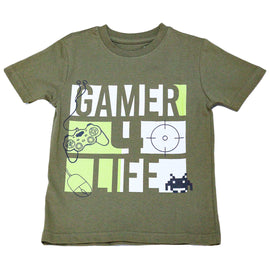 Olive Gamer Printed Short Sleeve T Shirt Dark Green 5 6 Years
