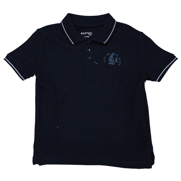 Black Pique Shortsleeve Polo