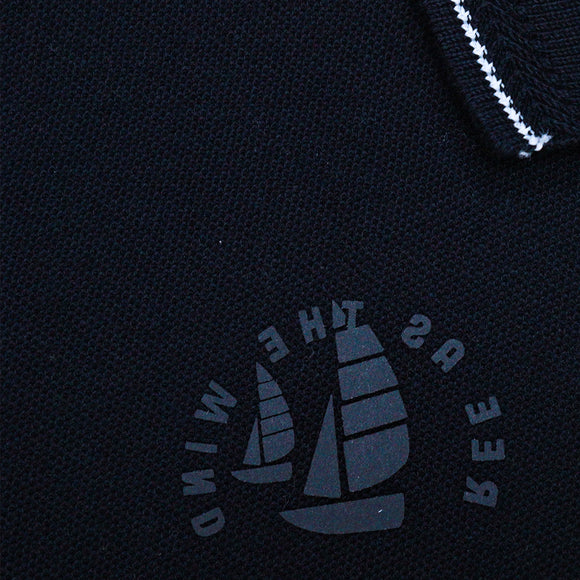 Black Pique Shortsleeve Polo