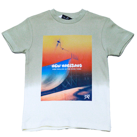 Olive Tie And Dye Printed T Shirt