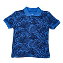 Blue Pique Aop Shortsleeve Polo-1
