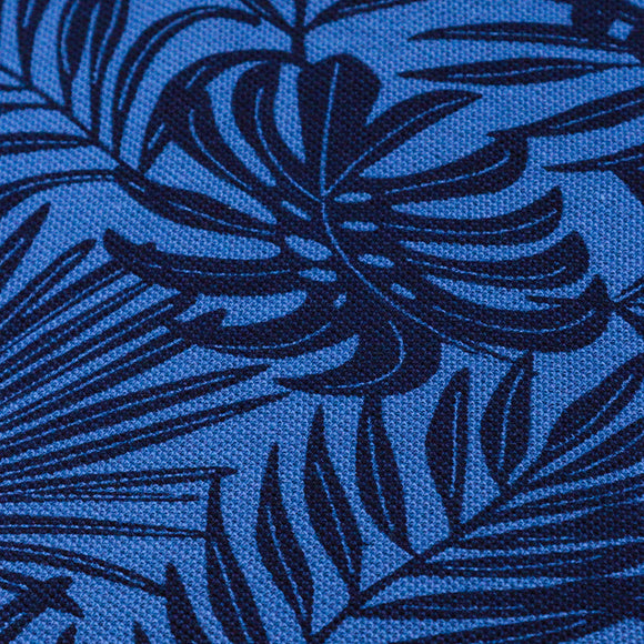 Blue Pique Aop Shortsleeve Polo