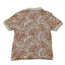 Beige Pique Aop Shortsleeve Polo-3