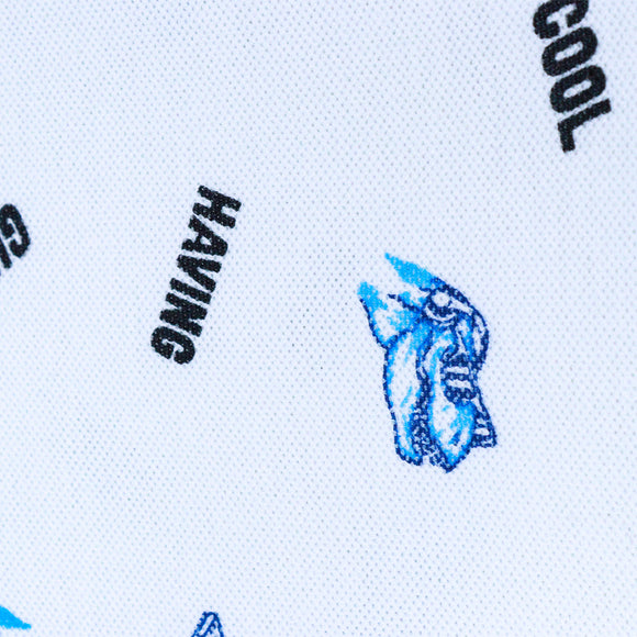 White Pique Aop Shortsleeve Polo White 7 8 Years