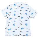 White Pique Aop Shortsleeve Polo White 7 8 Years-3