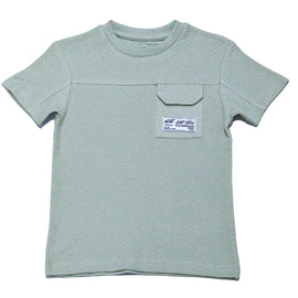 Sage Green Pocket Paneled Short Sleeve T Shirt