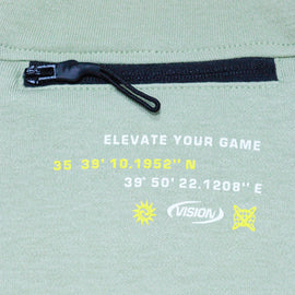 Beige Zip Pocket Paneled Short Sleeve T Shirt - 0