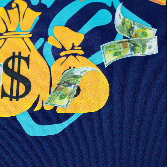 Navy Money Is Everything Graffiti S S Graphic Tee Navy