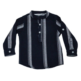 NAVY MATTY STRIPED LS SHIRTS NAVY 3 6 MONTHS