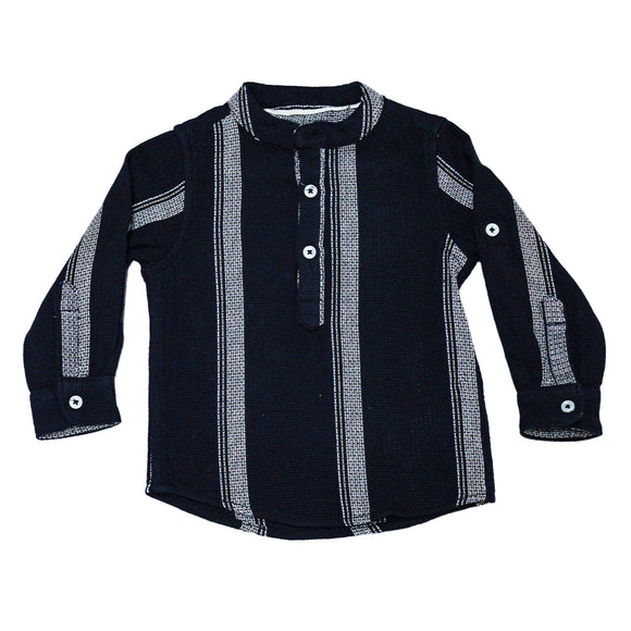 NAVY MATTY STRIPED LS SHIRTS NAVY 3 6 MONTHS