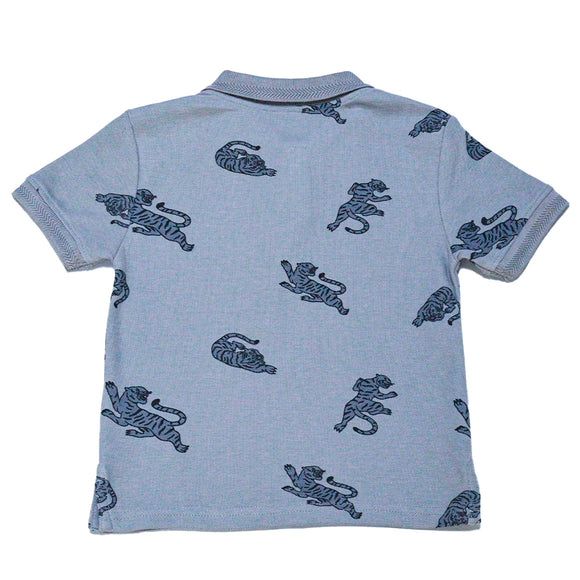 Olive Tiger Palm Aop Polo Dark Green 2 3 Years