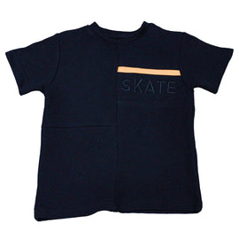 Black Jacquard Skate Paneled T Shirt And Shorts Set Black 5 6 Years - 0