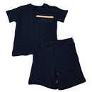 Black Jacquard Skate Paneled T Shirt And Shorts Set Black 5 6 Years-1