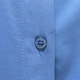 BLUE SHORT CUFF SLEEVE FRONT BUTTON DETAIL BLOUSE - 0