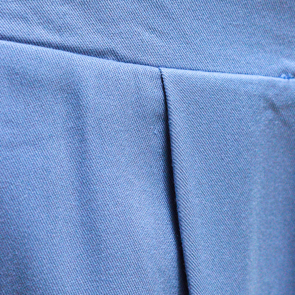 BLUE WIDE LEG FRONT PLEATS TROUSER