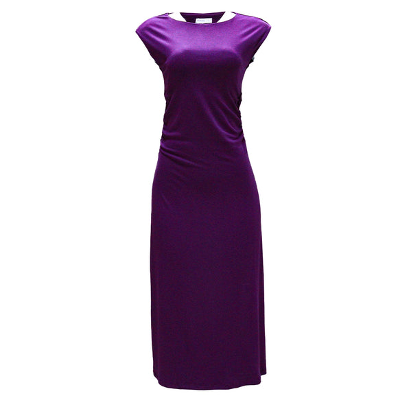 PRINTED ROUCHED DETAIL COLUMN DRESS ASSORTED