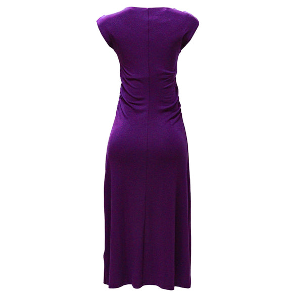 PRINTED ROUCHED DETAIL COLUMN DRESS ASSORTED