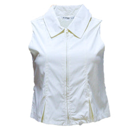 WHITE SLEEVELESS SHIRT BLOUSE