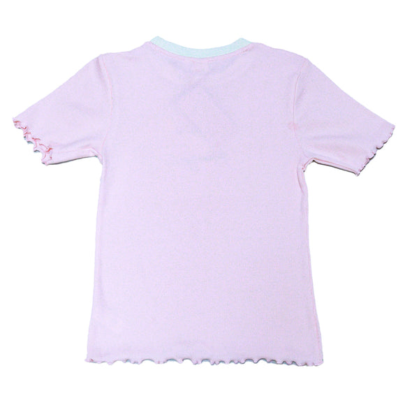 PINK RIB T-SHIRTS PALE PINK 13 14 YEARS