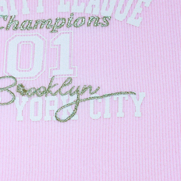 PINK RIB T-SHIRTS PALE PINK 13 14 YEARS