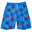 Blue Spiderman Aop Swim Shorts-1